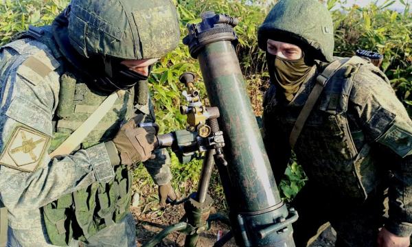Миномётчики &laquo;Сани&raquo; поддержали штурмовиков на боевой тренировке на Сахалине