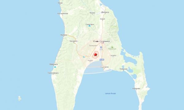 Землетрясение произошло между Анивой и Южно-Сахалинском