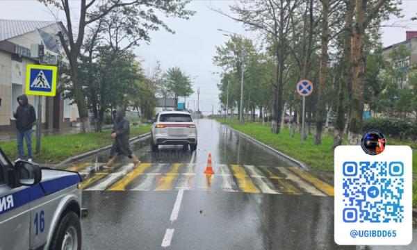 Водитель иномарки сбил велосипедиста на пешеходном переходе в Поронайске