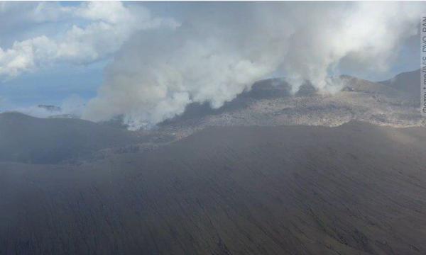 Над вулканом Крашенинникова на Камчатке поднялся столб пепла