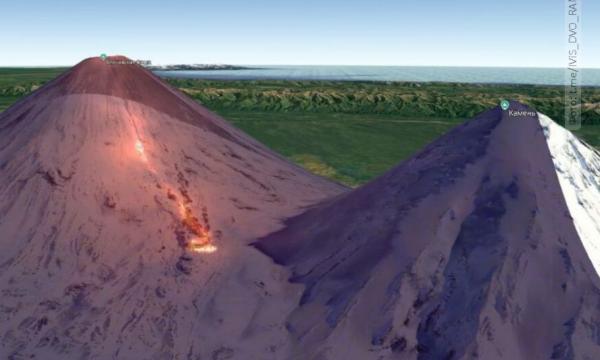 В районе Ключевского вулкана на Камчатке разрушена дамба на реке